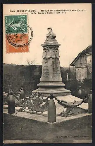 AK Beaufay /Sarthe, Monument Commémoratif des soldats de la Grande Guerre