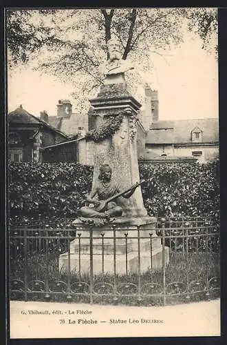 AK La Flèche, Statue Léo Delibes