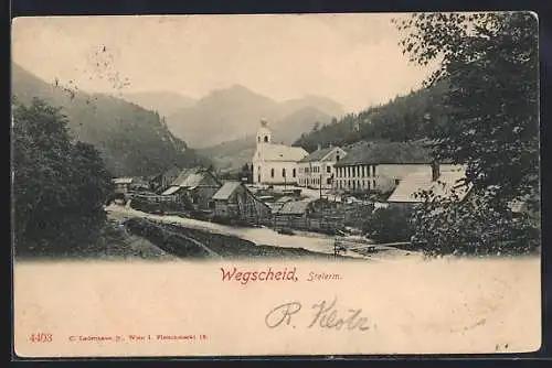 AK Mariazell, Wegscheid vom Ortsrand aus