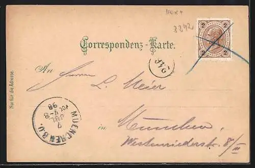Lithographie Schwaz, Schloss Tratzberg, Stift-Fiechl, St. Georgenberg, Ortsansicht