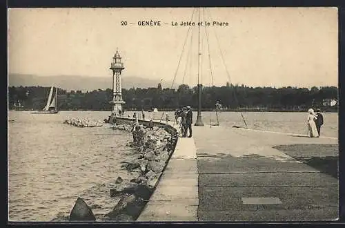 AK Genève, La Jetée et le Phare