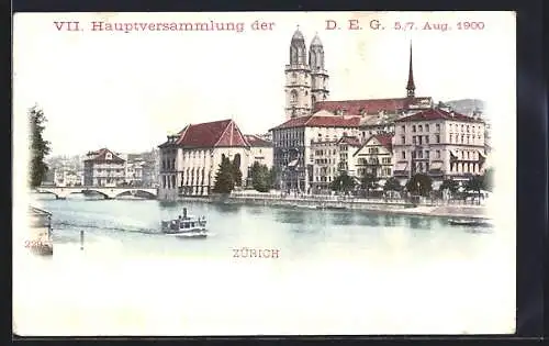 AK Zürich, Ortsansicht, Dampfer