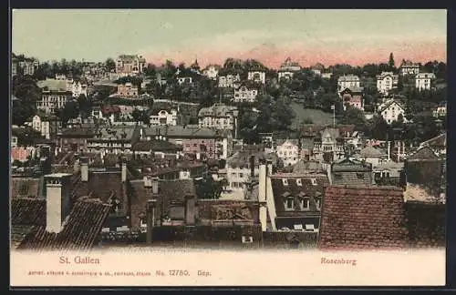 AK St. Gallen, Rosenberg aus der Vogelschau