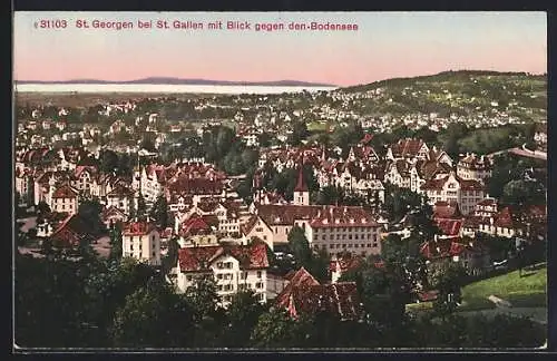 AK St. Georgen bei St. Gallen, Blick gegen den Bodensee