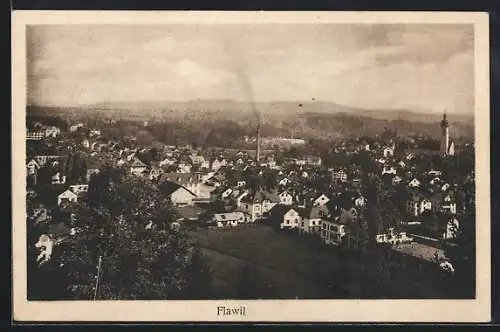 AK Flawil, Telansicht aus der Vogelschau