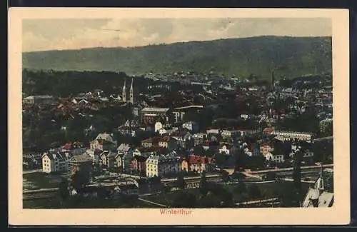 AK Winterthur, Stadtpanorama aus der Vogelschau