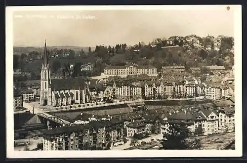 AK St. Gallen, Ortsansicht mit St. Othmar und Kaserne