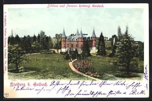Lithographie Goldach, Schloss und Pension Rietberg