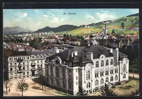 AK St. Gallen, Ortsansicht aus der Vogelschau