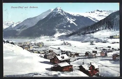 AK Davos-Dorf, Teilansicht mit Seehorn