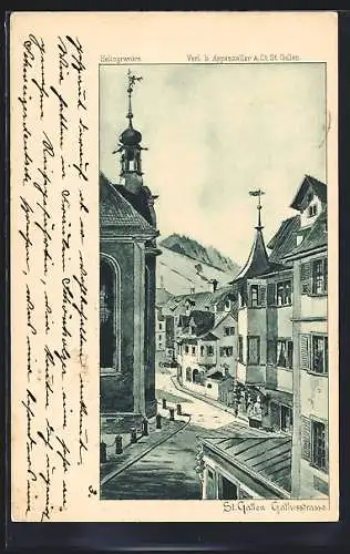 AK St. Gallen, Blick in die Gallusstrasse