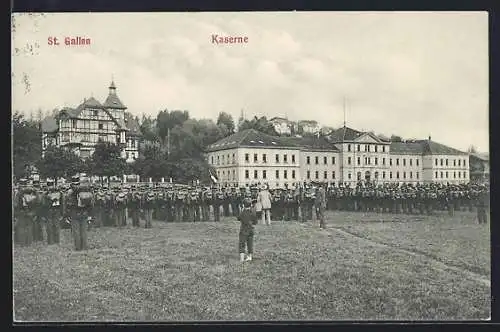 AK St. Gallen, Kaserne mit Soldaten