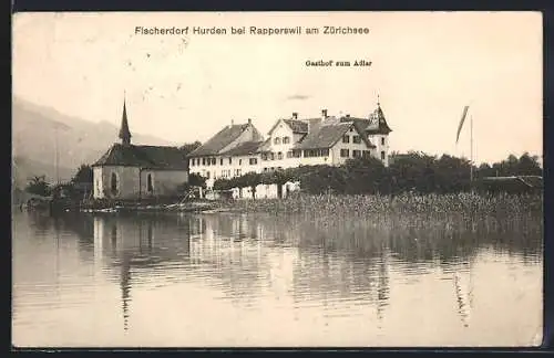 AK Hurden bei Rapperswil, Gasthof zum Adler und Kapelle