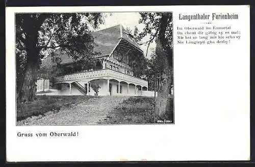 AK Oberwald /Emmental, Langenthaler Ferienheim