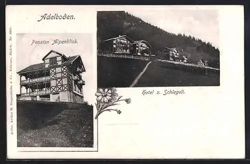 AK Adelboden, Hotel zum Schlegeli, Pension Alpenblick