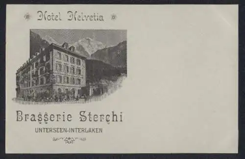 AK Unterseen-Interlaken, Hotel Helvetia, Brasserie Sterchi