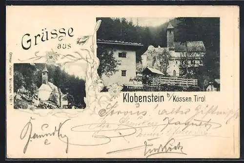 AK Kössen /Tirol, Maria Klobenstein, Kapelle, Ortspartie