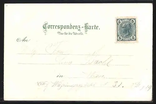 Lithographie Göttweig-Furth, Teilansicht, Stift Göttweig, St. Blasius-Kapelle