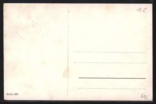 Künstler-AK M.Müller jun.: Hirsche und Rehe springen über Zaun