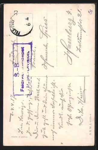 Künstler-AK C. Öhler: Osterküken beobachten eine Biene