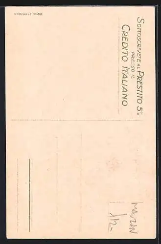 Künstler-AK Mauzan: Prestito Credito Italiano, Kriegsanleihe