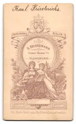 Fotografie H. Kriegsmann, Flensburg, Grosse Strasse 75, Portrait Karl Friedrich
