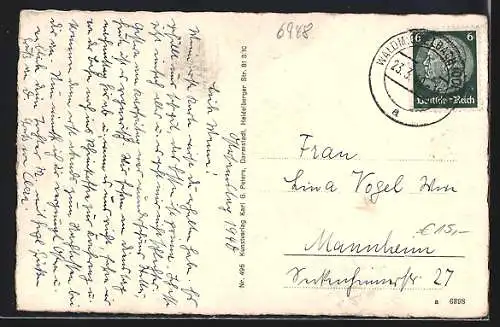 AK Waldmichelbach /Odenwald, Gesamtansicht aus der Vogelschau