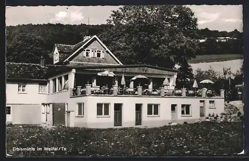 AK Neuweilnau /Ts., Gasthaus Erbismühle im Weiltal R. Schneider