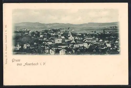 AK Auerbach i. V., Teilansicht des Ortes
