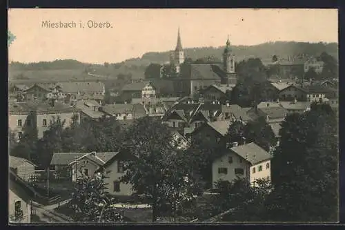 AK Miesbach i. Obb., Gesamtansicht mit Kirche