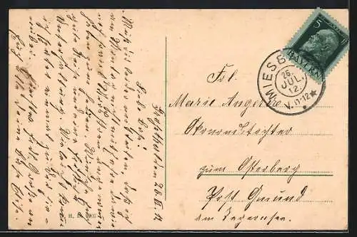 AK Miesbach i. Obb., Gesamtansicht mit Kirche