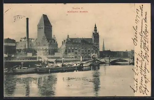 AK Berlin, Märkisches Museum vom Wasser aus