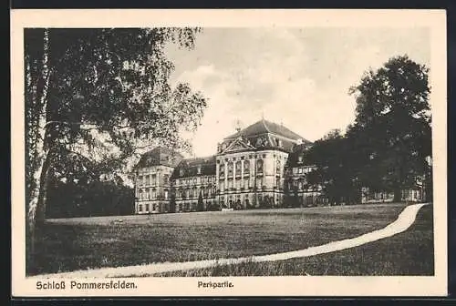 AK Pommersfelden, Parkpartie am Schloss