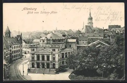 AK Altenburg / Thüringen, Blick vom Schloss-Altan mit Kirche