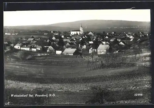 AK Poysdorf /N.-Oe., Wetzelsdorf aus der Vogelschau