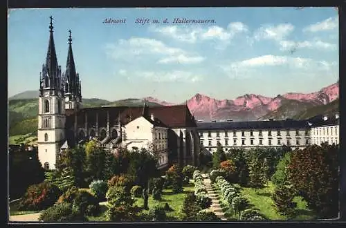 AK Admont, Strasse zum Stift mit den Hallermauern