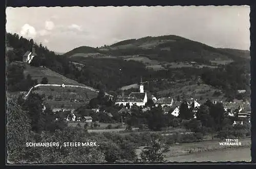 AK Schwanberg /Steiermark, Ortsansicht aus der Vogelschau