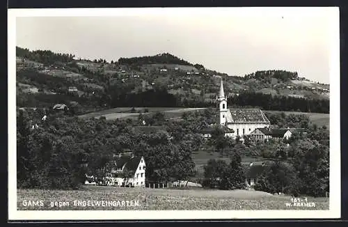 AK Gams, Ansicht des Ortes gegen Engelweingarten