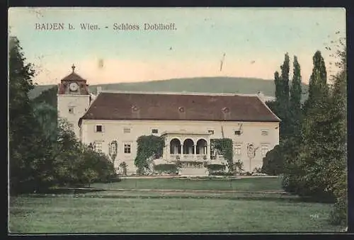 AK Baden b. Wien, Schloss Doblhoff mit Anlagen