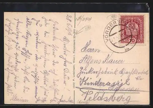 AK Gutenstein, Totalansicht mit Gebirge