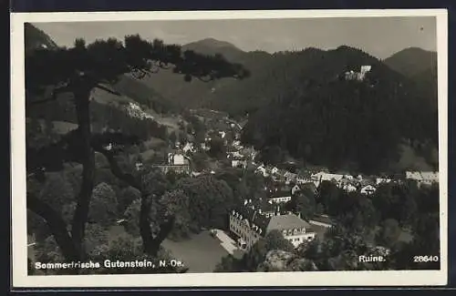 AK Gutenstein, Totalansicht mit Ruine