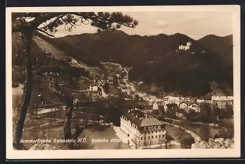 AK Gutenstein /N. Ö., Ortsansicht mit Ruine