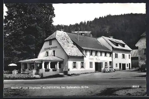 AK Gutenstein /N.-Oe., Klostertal, Gasthof Zum Jörglhans, VW Käfer