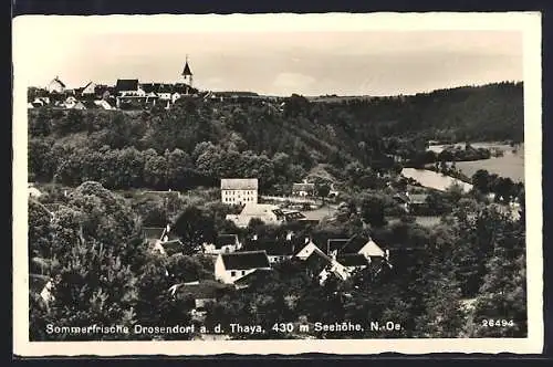 AK Drosendorf a. d. Thaya, Ortsansicht aus der Vogelschau