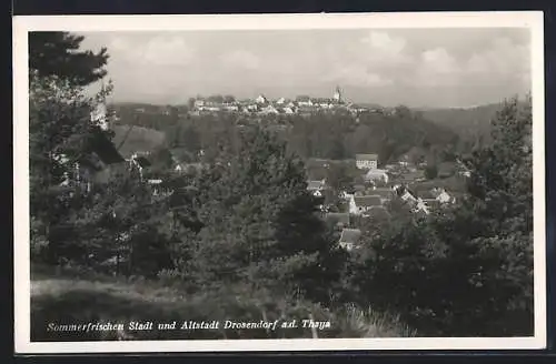 AK Drosendorf Stadt und Altstadt a.d. Thaya, Teilansicht mit Umgebung