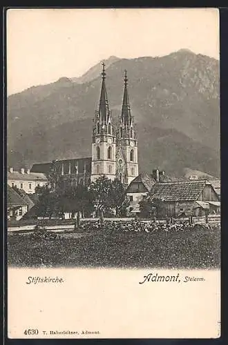 AK Admont /Steierm., Blick auf die Stiftskirche