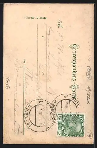 AK Gutenstein, Raimunds-Grabdenkmal, um 1900