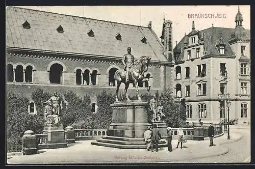 AK Braunschweig, Deutsches Haus und Herzog Wilhelm-Denkmal