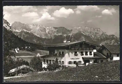 AK Au b. Berchtesgaden, Grenz-Gasthaus Neuhäusl von Franz Hölzl