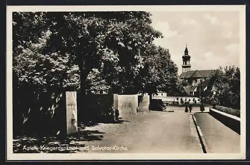 AK Aalen, Kriegerdenkmal und Salvator-Kirche